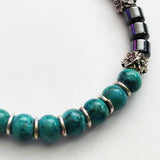 Stretch Bracelet | Turquoise and Magnetic Hematite
