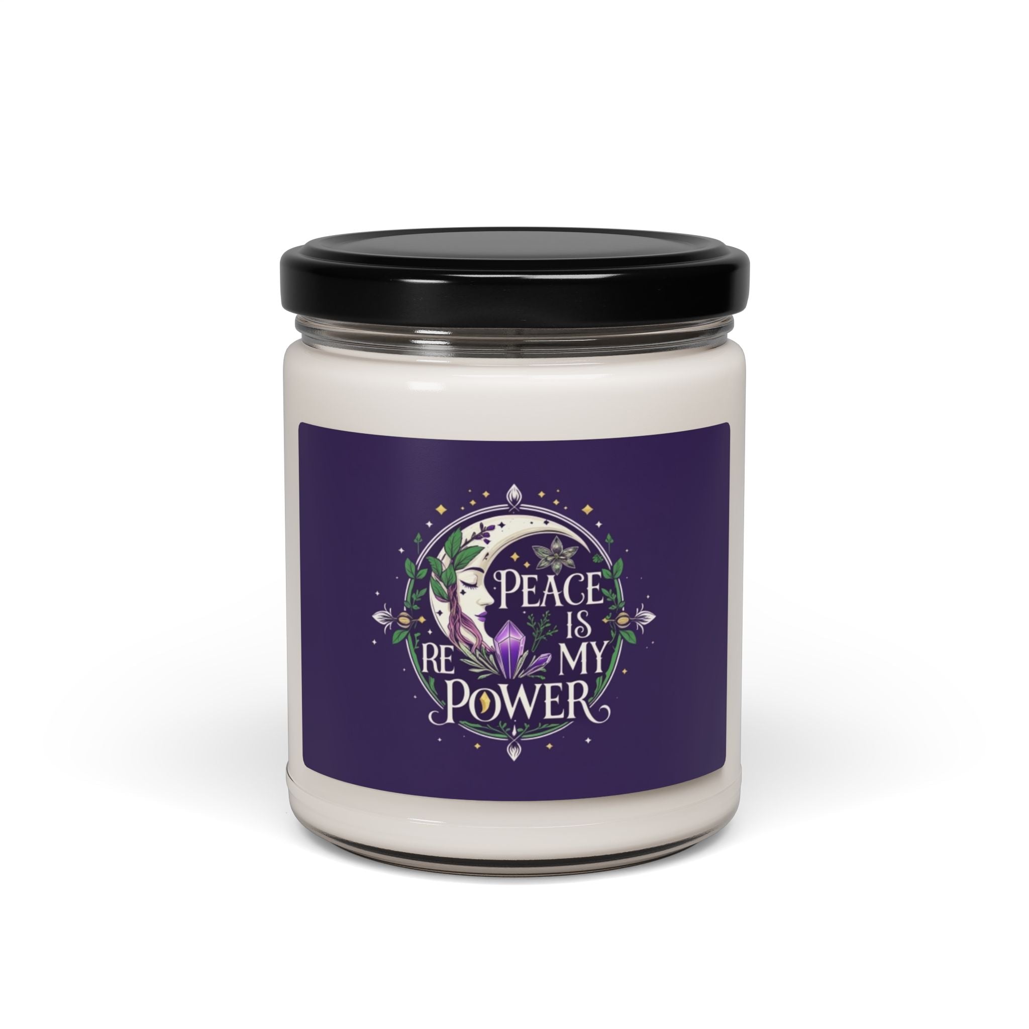 Soy Candle — "Peace Is My Power" Scented 9oz | Relaxing Floral Aromas, Meditation Gift
