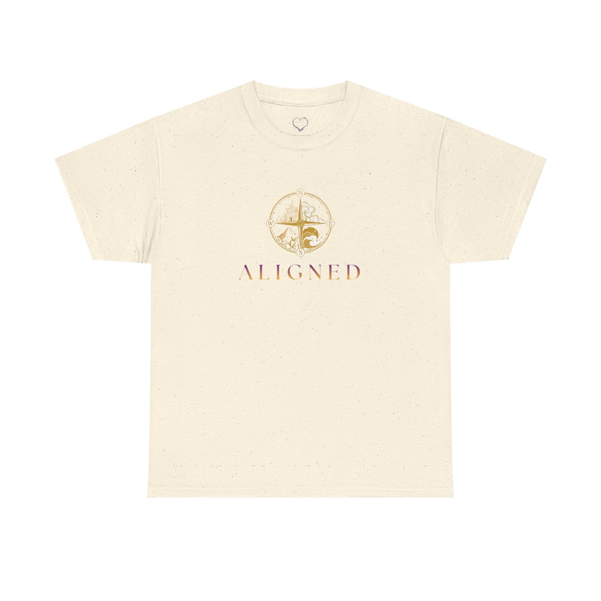 Aligned Graphic Tee — Minimal Gold Compass Design