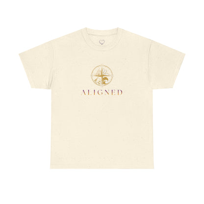 Aligned Graphic Tee — Minimal Gold Compass Design
