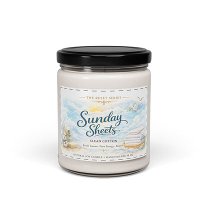 Sunday Sheets 9oz Scented Soy Candle — Clean Cotton Home Fragrance