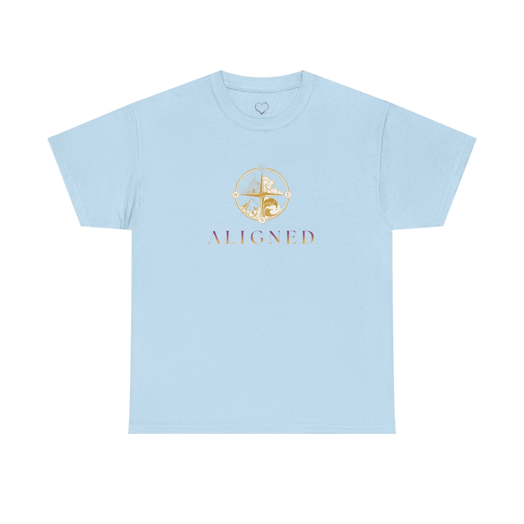 Aligned Graphic Tee — Minimal Gold Compass Design