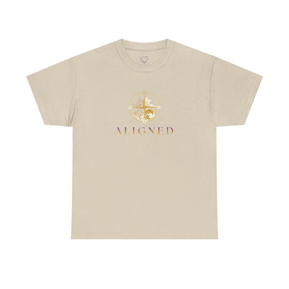 Aligned Graphic Tee — Minimal Gold Compass Design