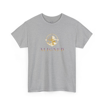 Aligned Graphic Tee — Minimal Gold Compass Design