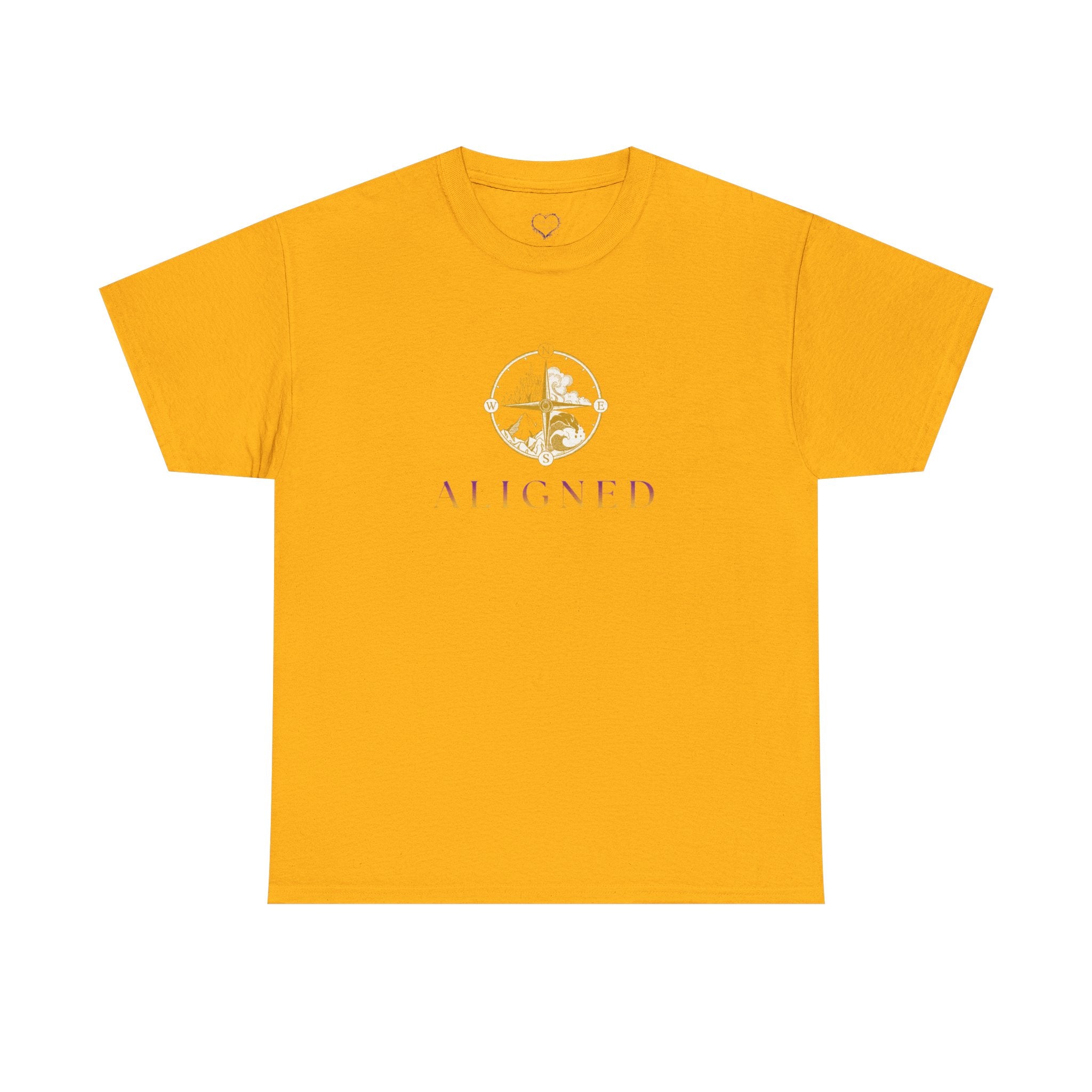 Aligned Graphic Tee — Minimal Gold Compass Design