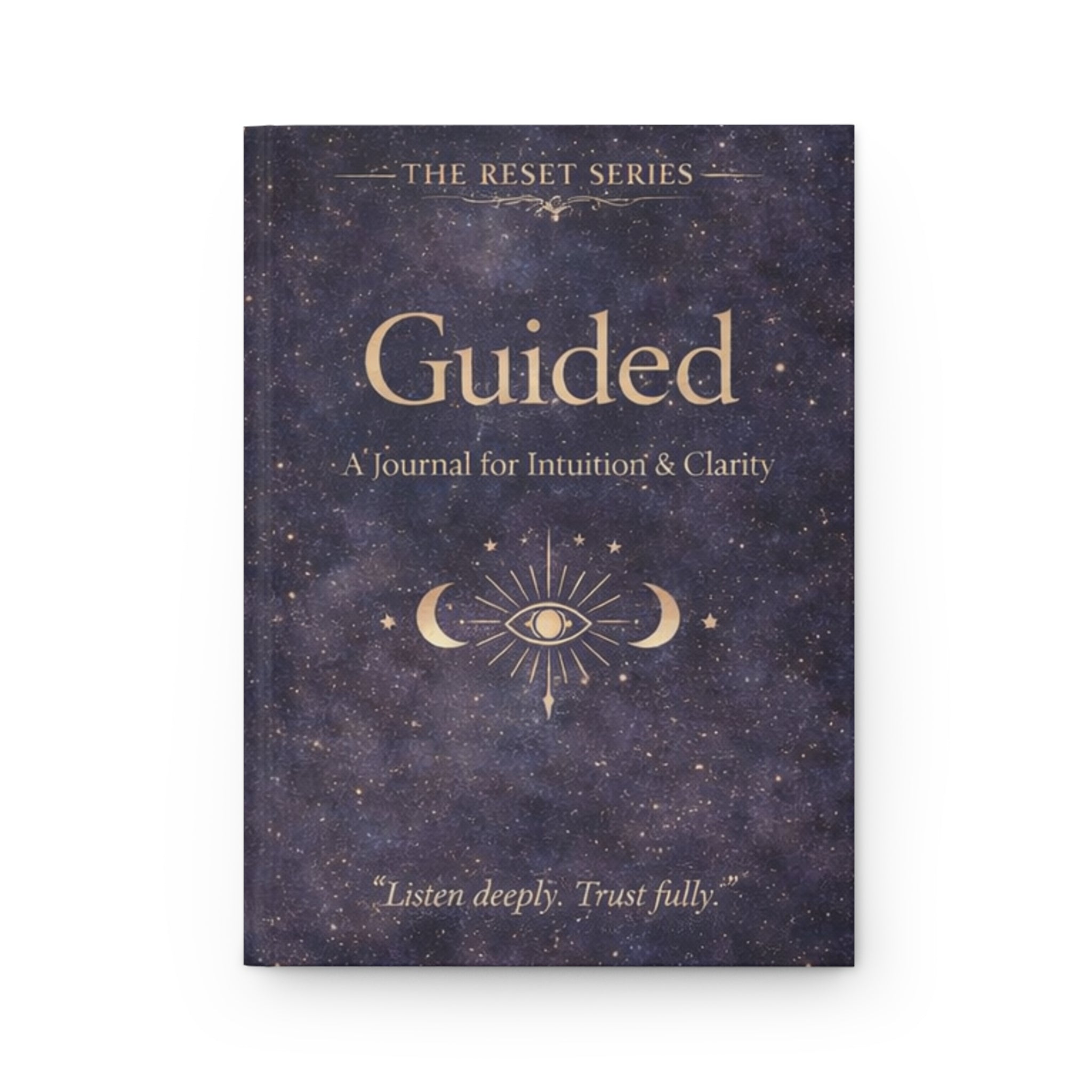 Guided Hardcover Journal — Intuition & Clarity Guided Journal with Moon & Eye Design