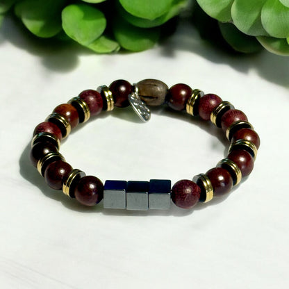 Children’s Purple Sandalwood & Hematite Stretch Bracelet