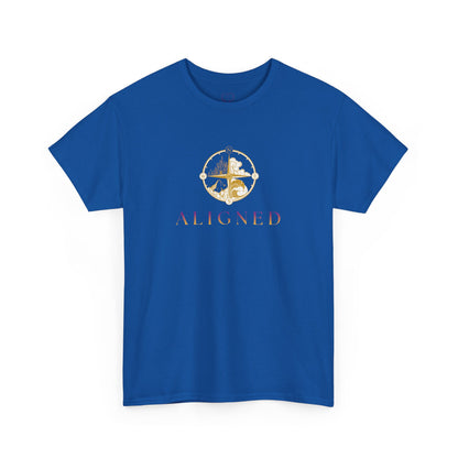Aligned Graphic Tee — Minimal Gold Compass Design