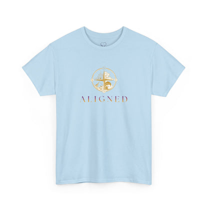 Aligned Graphic Tee — Minimal Gold Compass Design