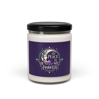 Soy Candle — "Peace Is My Power" Scented 9oz | Relaxing Floral Aromas, Meditation Gift