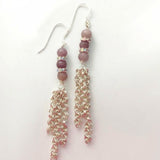Chain Maille Earrings | Amethyst Jade and Clear Glass