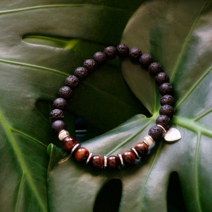 Tiger Eye and Lava Stone Bracelet – Grounding and Centering Energy