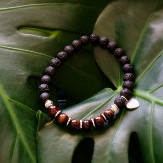 Stretch Bracelet | Tiger's Eye and Lava Stone