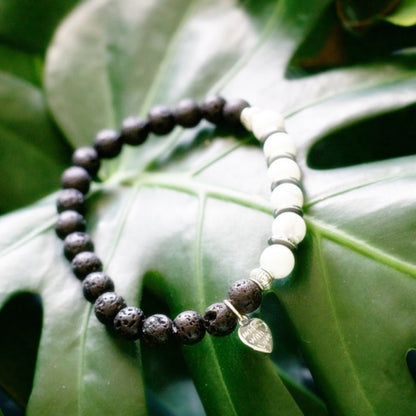 Stretch Bracelet | Howlite and Lava Stone