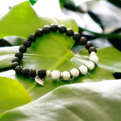 Stretch Bracelet | Howlite and Lava Stone