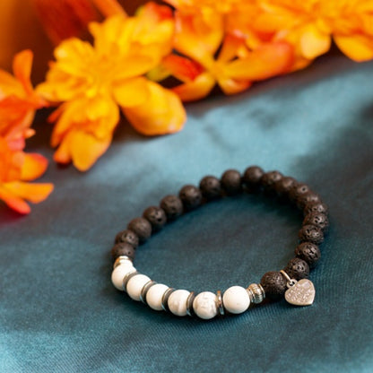 Stretch Bracelet | Howlite and Lava Stone