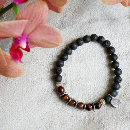 Tiger Eye and Lava Stone Bracelet – Grounding and Centering Energy