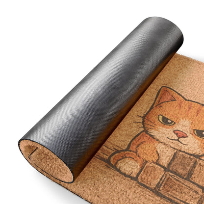 Humorous cat welcome mat featuring a playful “The Cat Is Watching” phrase, adding personality and charm to your front door.
