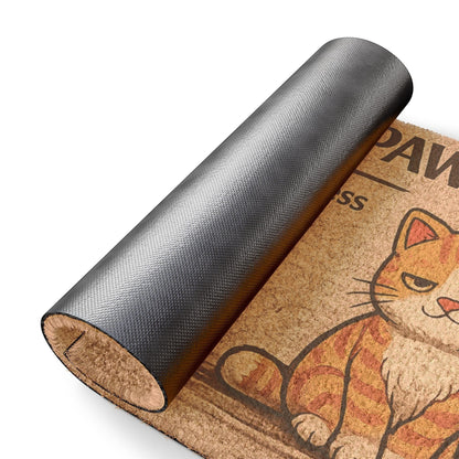 Adorable cat welcome mat featuring a friendly “You May Enter” phrase, ideal for cozy homes and cat lovers.
