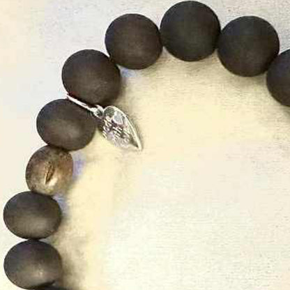 Stretch Bracelet | Ebony Blackwood and Zebra Jasper