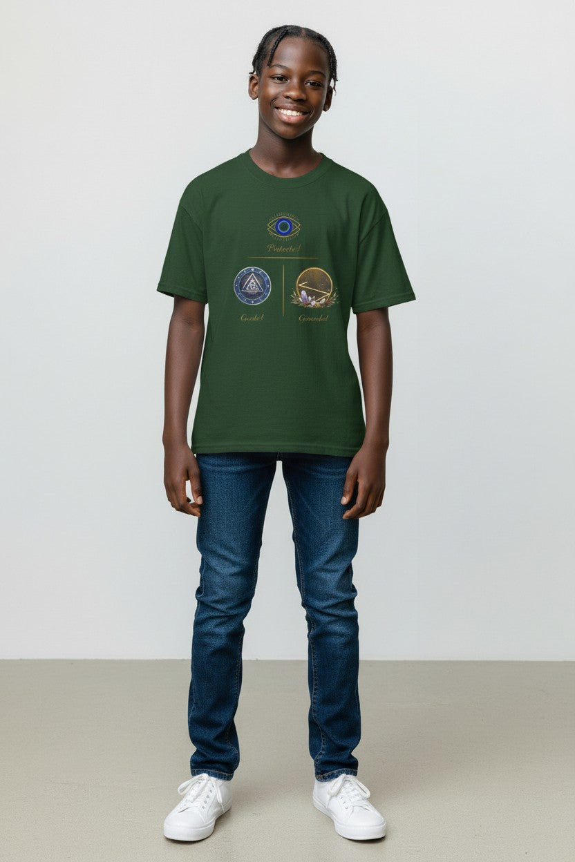 Spiritual Symbols Tee — Mindful, Grounded, Connected graphic t-shirt