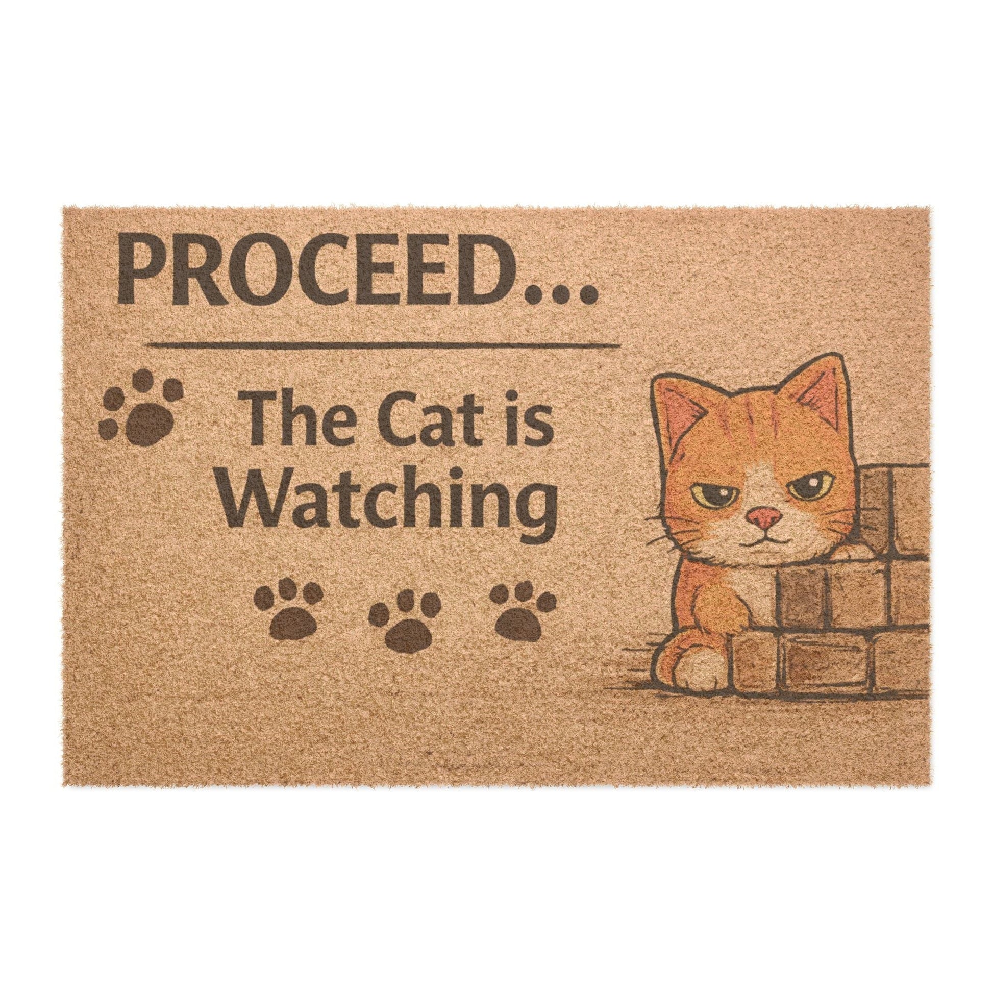 Perfect gift for cat lovers, this funny doormat captures the curious and watchful nature of every cat.