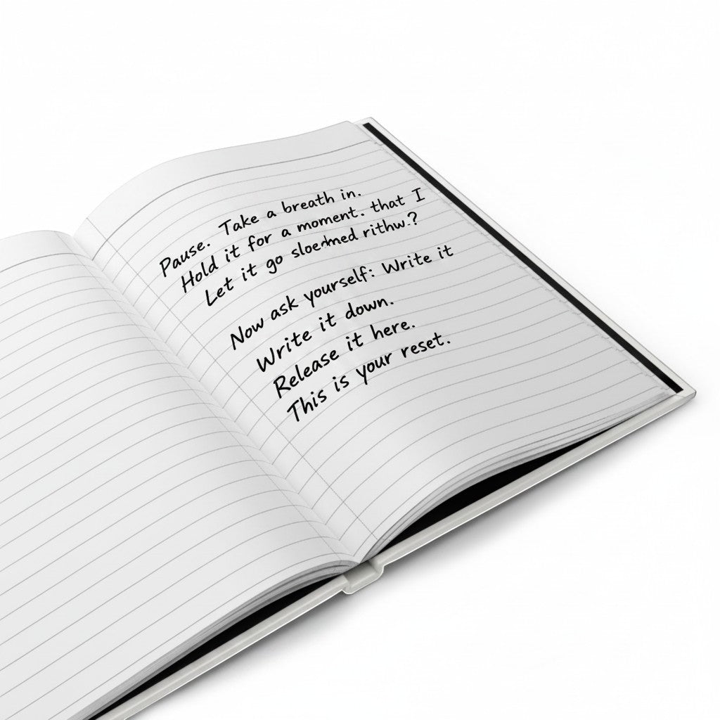 Jena Jewelry Intentional Living Journal, hardcover, with lined pages for affirmations, manifestation, and gratitude writing.