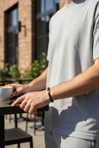 Snow Jade, Hematite & Lava Stone Bracelet – Clarity, Strength & Grounding Energy