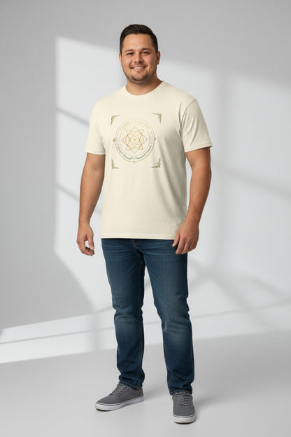 Sacred Geometry Tee — Golden Mandala Spiritual T‑Shirt