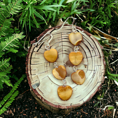 Earrings | Tea Dyed Mother of Pearl Heart