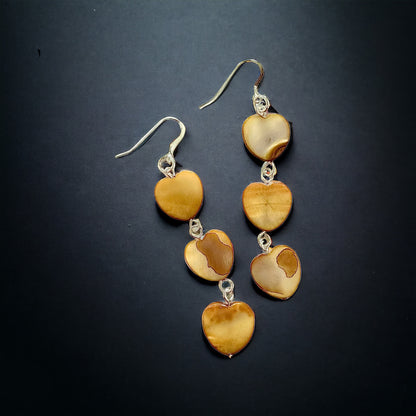 Earrings | Tea Dyed Mother of Pearl Heart