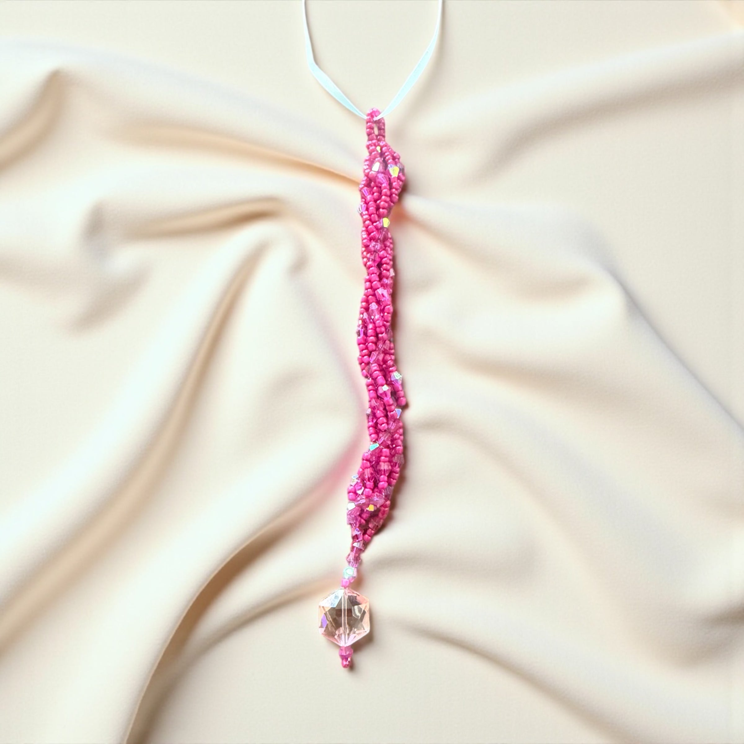 Seed Bead Christmas Icicle Ornament – Handcrafted Holiday Sparkle
