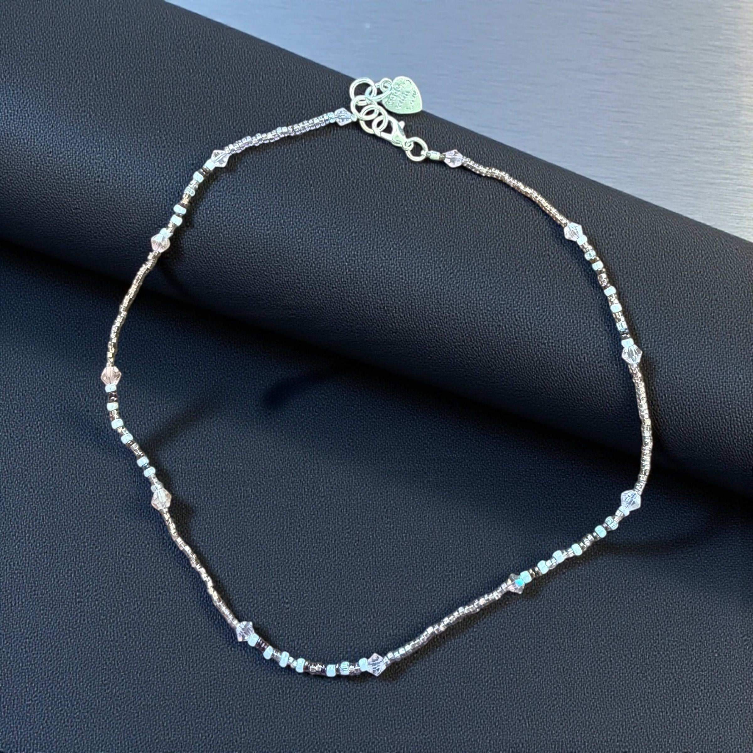 Seed Bead Necklace – White, Pink & Purple for Love, Clarity & Spiritual Flow