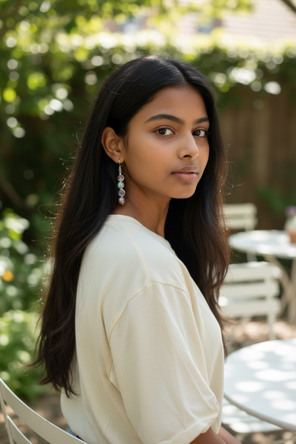 Stacked Gemstone Drop Earrings – Multiple Stone Options