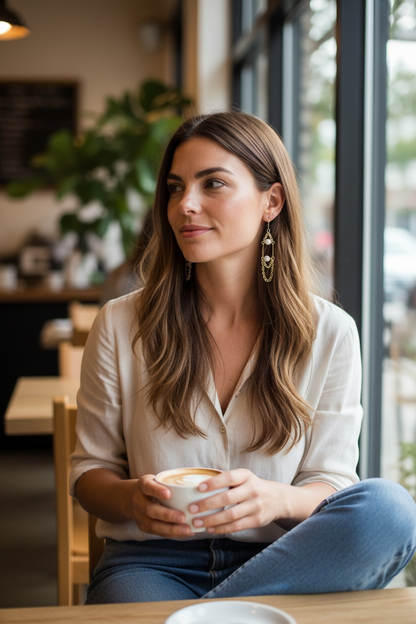 Chainmaille Gemstone Dangle Earrings – Multiple Stone Options