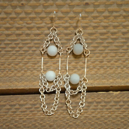 Chainmaille Gemstone Dangle Earrings – Multiple Stone Options