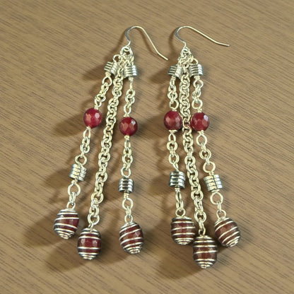 Cascading Gemstone Strand Earrings – Multiple Stone Options