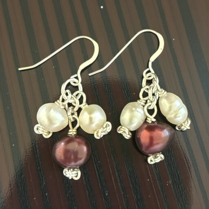 Cluster Freshwater Pearl Earrings – Wrapped Pearl Drops