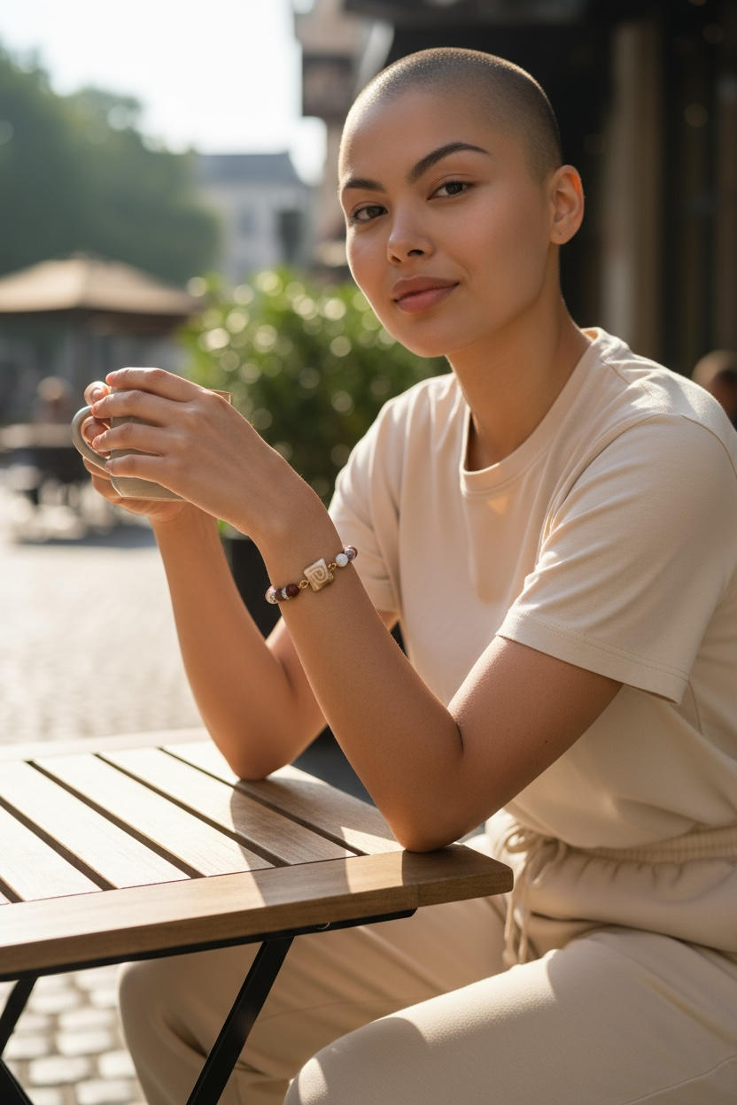 Red Jade & Howlite Gold-Tone Bracelet with Rhinestones | Size 7"