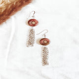 Chain Maille Earrings | Rhodonite Rondelle