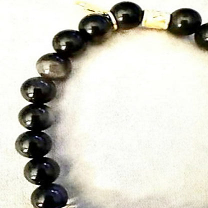 Stretch Bracelet | Imperial Jasper and Silver Obsidian