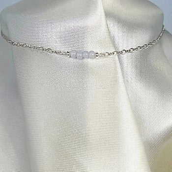 Chain Maille Necklace | Infinity Choker with Blue Lace Agate
