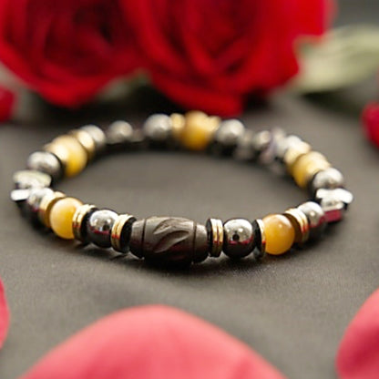 Stretch Bracelet | Hematite and Golden Tiger Eye