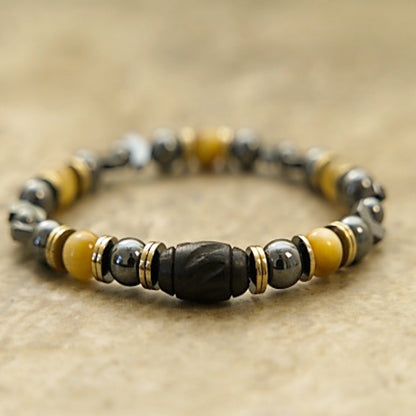 Stretch Bracelet | Hematite and Golden Tiger Eye