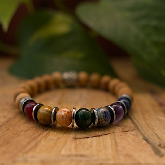 Stretch Bracelet | Chakra | Mookaite Jasper with Fragrant Thuja Sutchuenensis