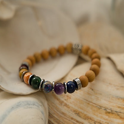 Stretch Bracelet | Chakra | Mookaite Jasper with Fragrant Thuja Sutchuenensis