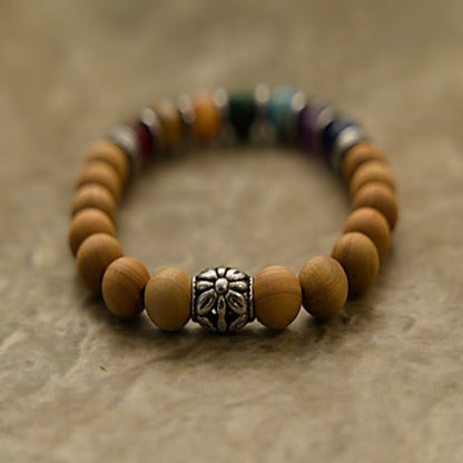 Stretch Bracelet | Chakra | Mookaite Jasper with Fragrant Thuja Sutchuenensis