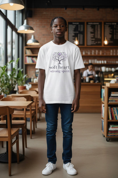 Soft Heart Strong Spirit T-Shirt — Inspirational Tree Design
