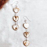 Earrings | Tea Dyed Mother of Pearl Heart
