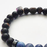 Stretch Bracelet | Tiger Ebony Mala and Sodalite Beads